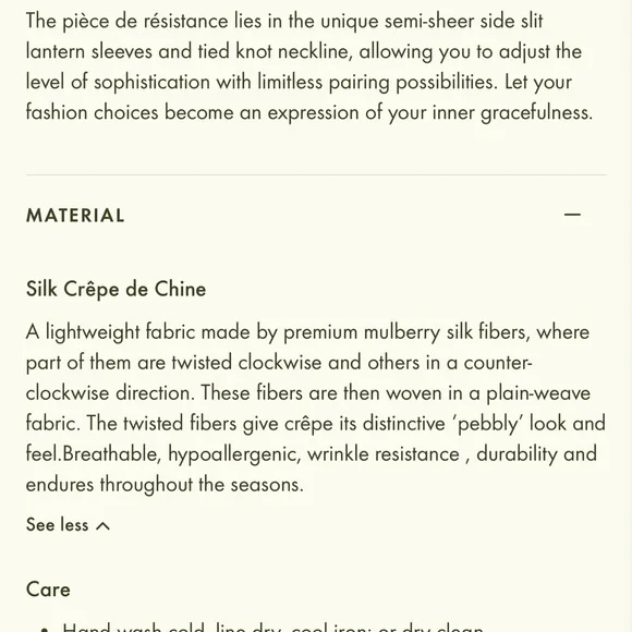 LilySilk Side Slit Lantern Sleeve Silk Blouse in Pistachio - Picture 9 of 9